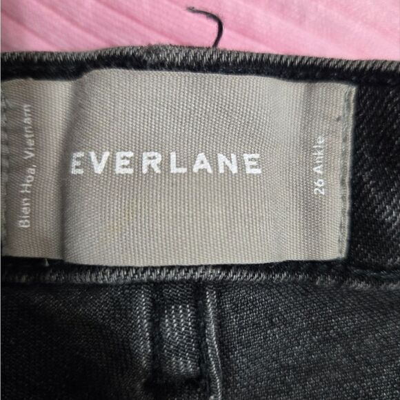 EVERLANE High-Rise Ankle Skinny Jeans Washed Black Sz 26 - Picture 5 of 11